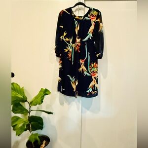 Eva Mendes floral midi dress